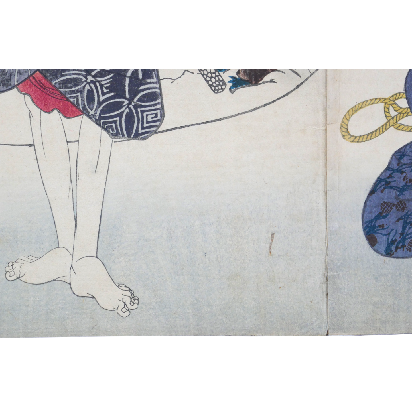 Estampe japonaise originale – Diptyque Utagawa Kuniyoshi - Kanadehon Chūshingura - Edo 1851