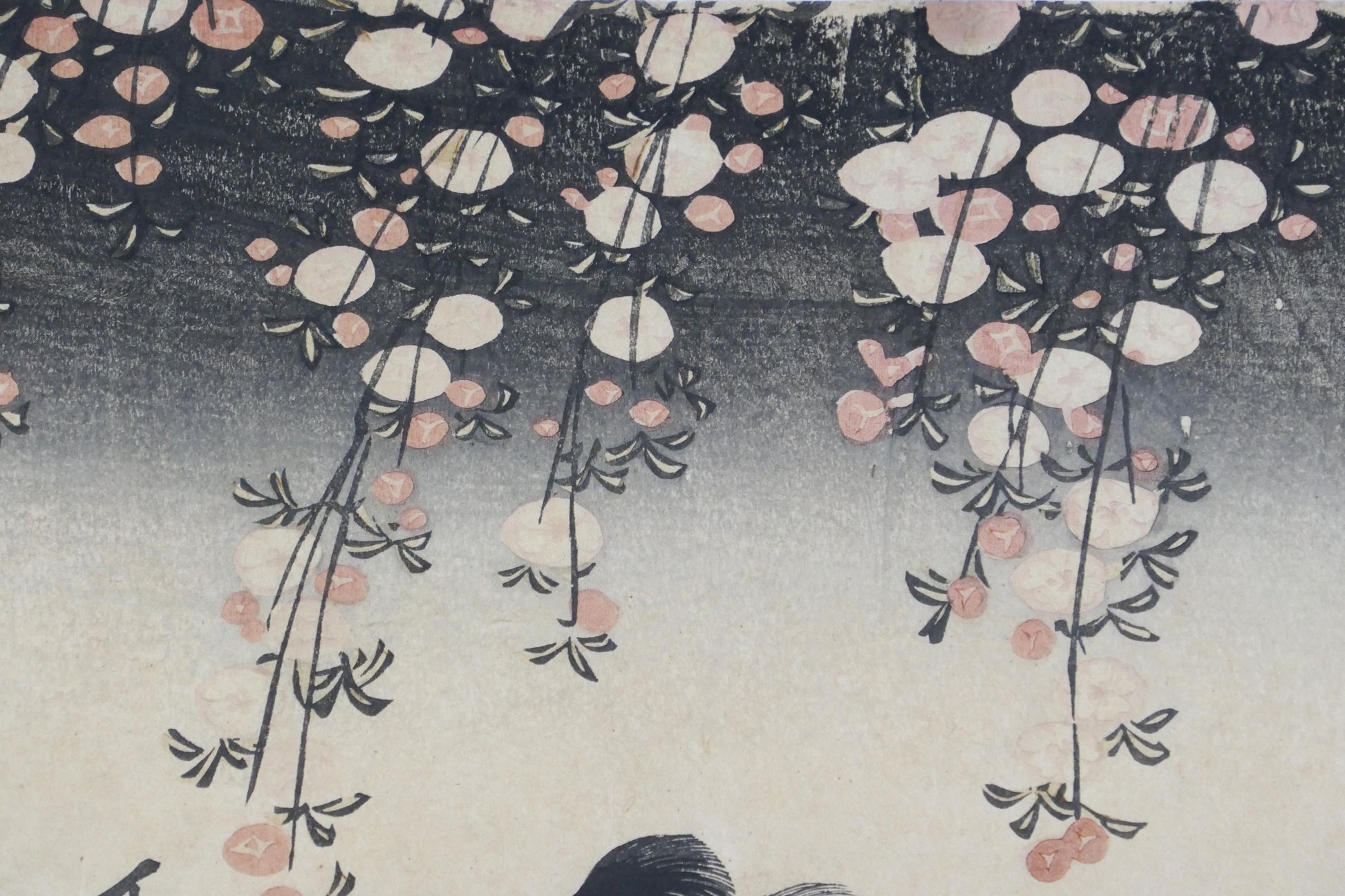Estampe de type Yakusha-e de Utagawa Kunisada Toyokuni 3 datant de 1838 représentant le renard Genkurô. vue sakura