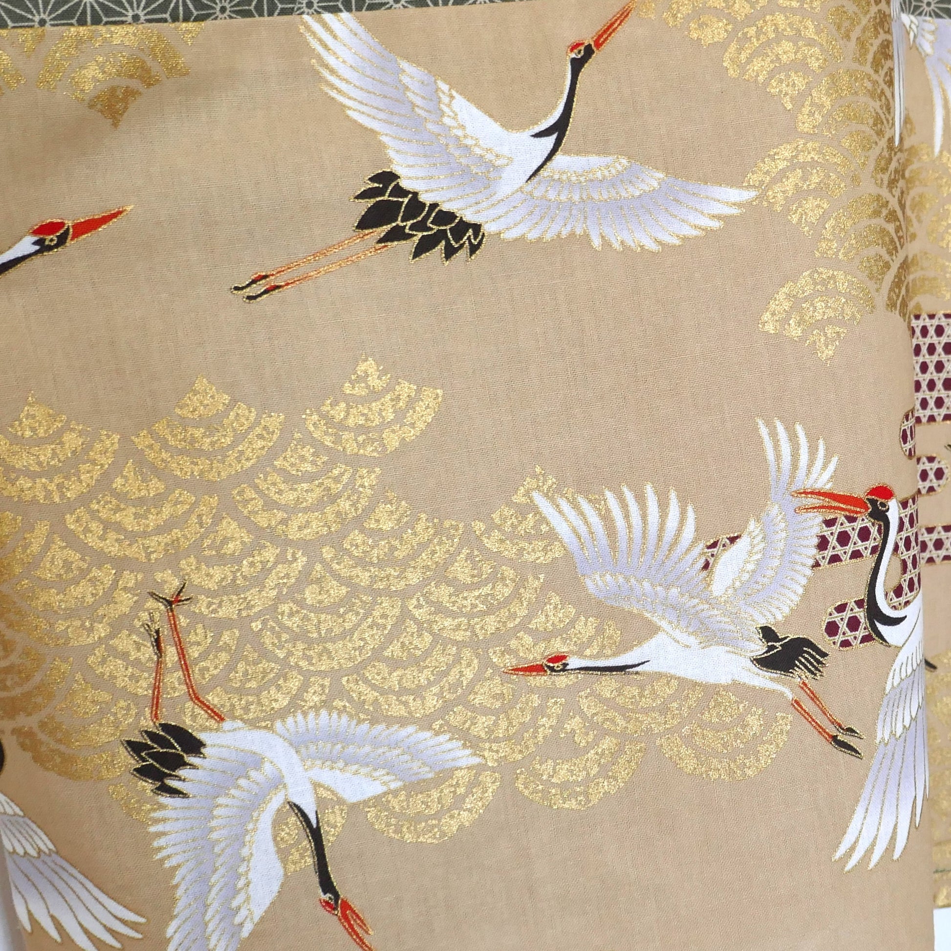 grues et vagues japonaise empiècement du haori nohara no tsuru