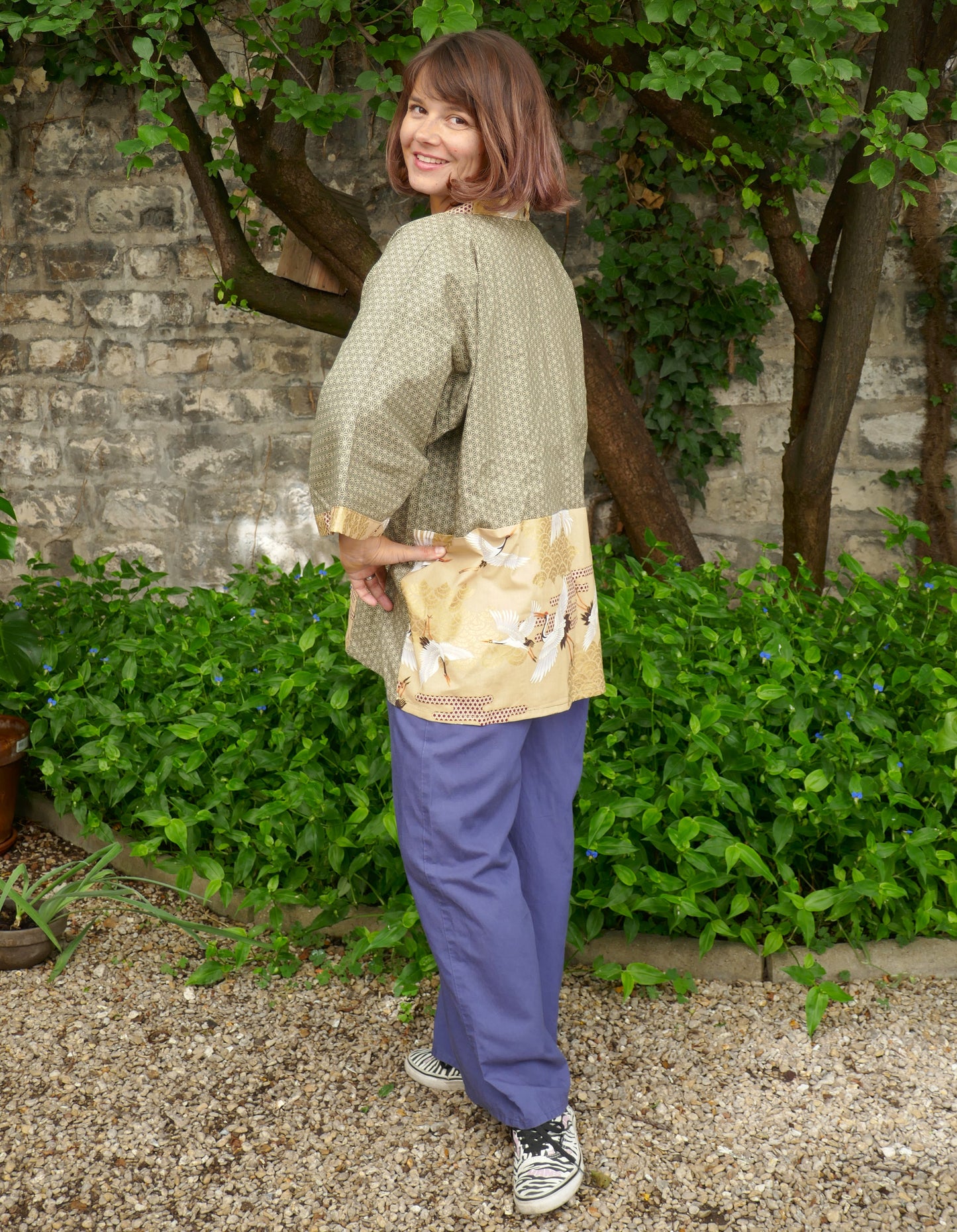 Haori "Nohara no Tsuru" by KOGEDO l'Atelier – Grues & prairies d’Hokkaidō