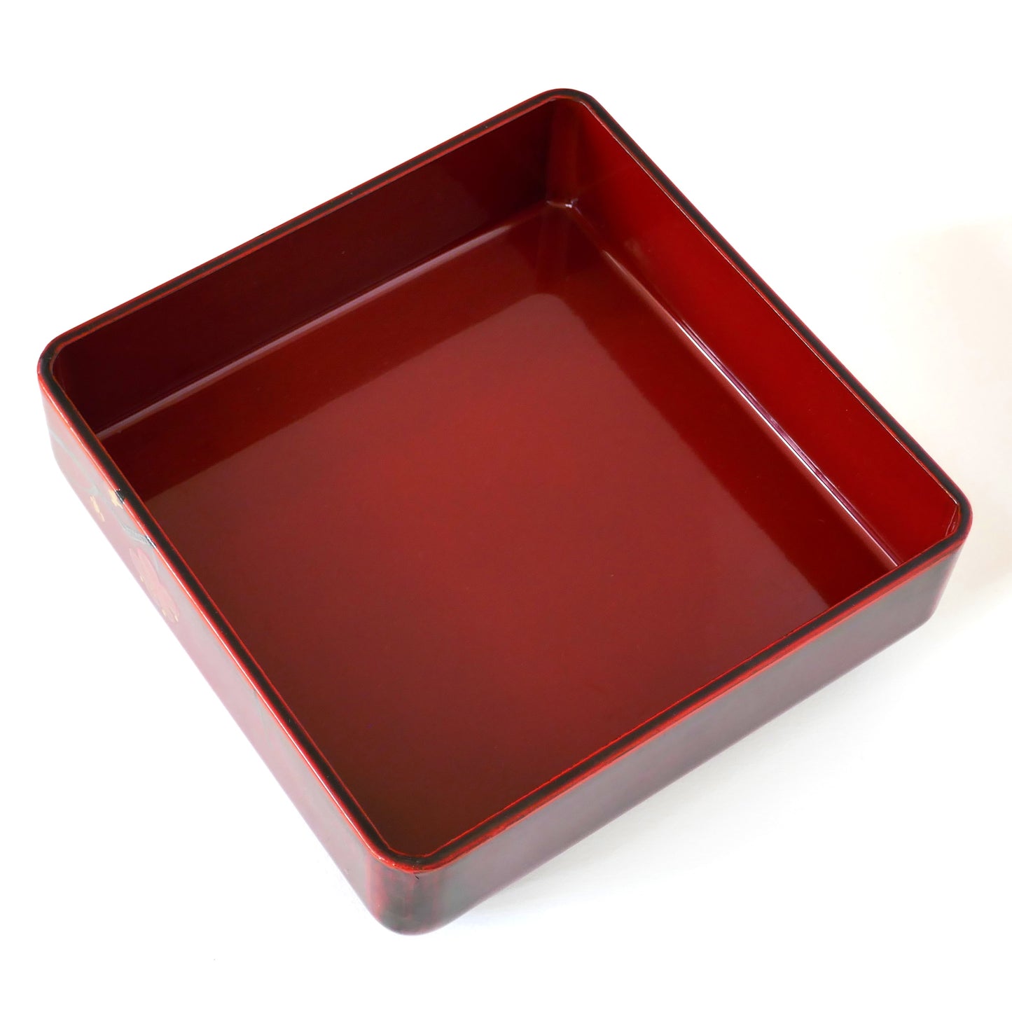 compartiment du bas de la boite en laque urushi vermillon