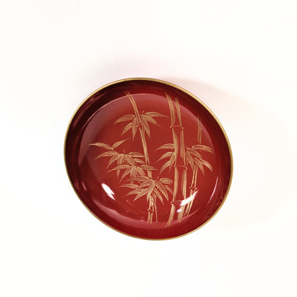 coupelle japonaise asabachi en laque urushi avec décor maki-e motif bambou take vaisselle washoku