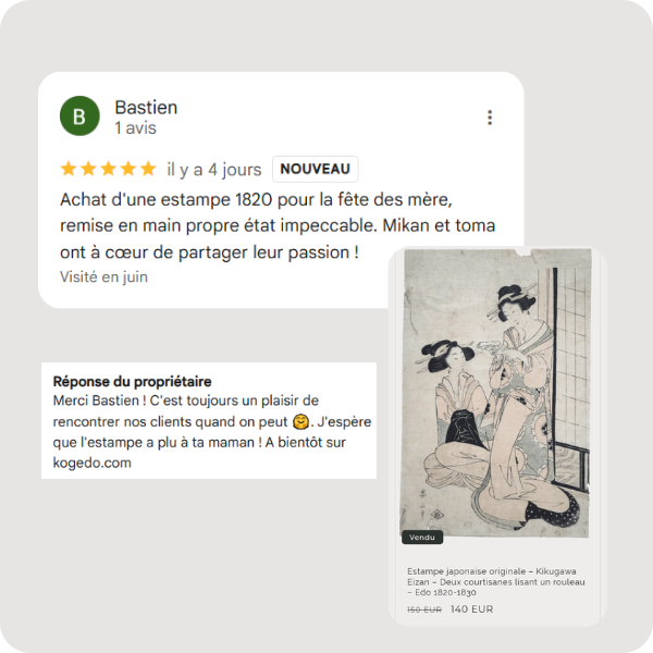 avis client kogedo achat estampe eizan authentique