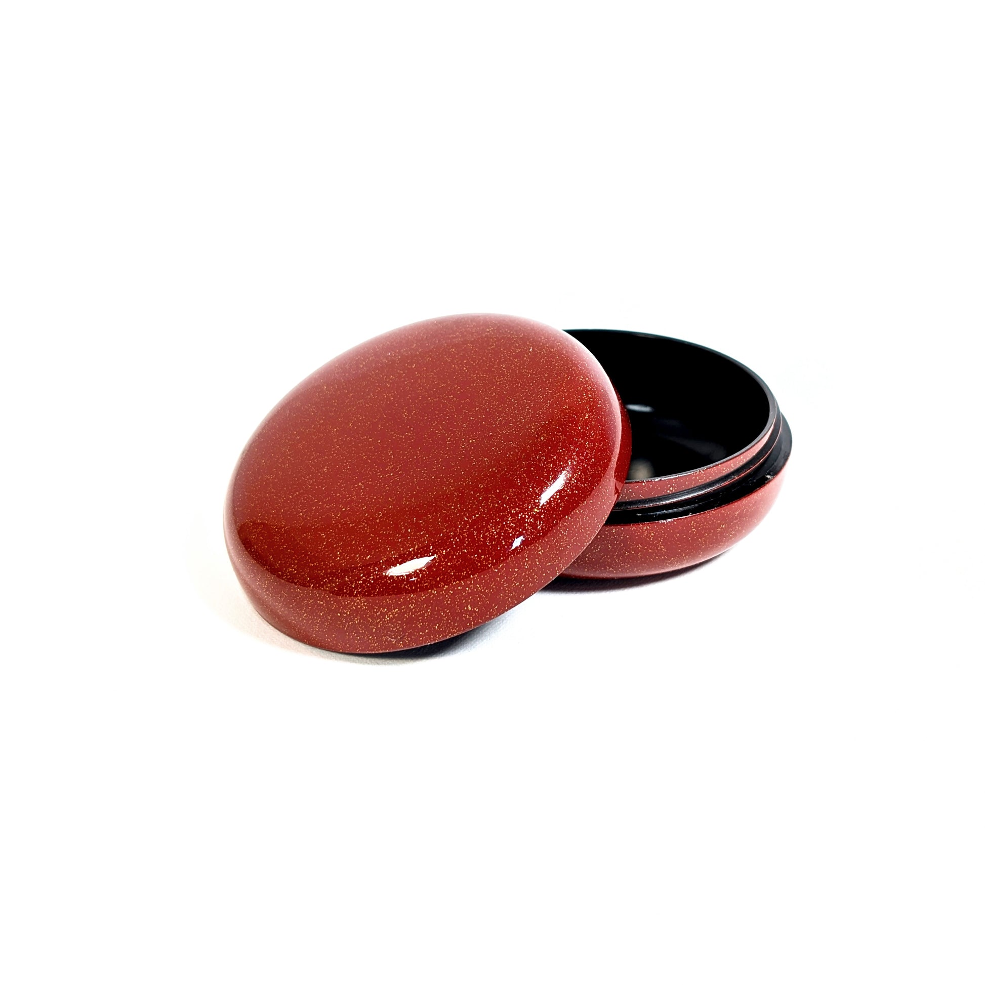 Petite boîte en laque japonaise urushi décor nashiji, utilisable comme boîte à encens kōgō ou boîte à bijoux artisanale japonaise