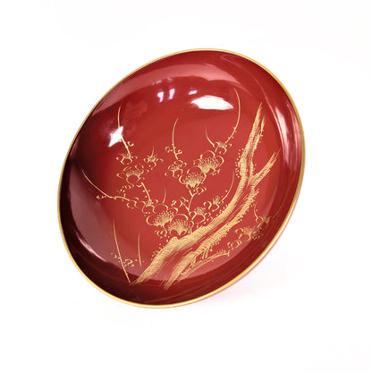 coupelle japonaise en laque véritable urushi avec décor maki-e motif prunier traditionnel japonais