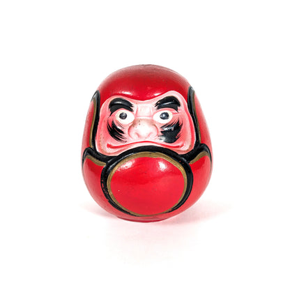 Daruma ancien japonais en céramique rouge, figurine traditionnelle porte-bonheur