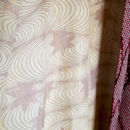 Motif momiji sur doublure intérieure soie, haori japonais ancien