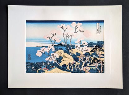 Estampe japonaise Hokusai les 36 vues du mont Fuji, Gotenyama,marie-louise format oban yoko-e décoration murale japonaise élégante