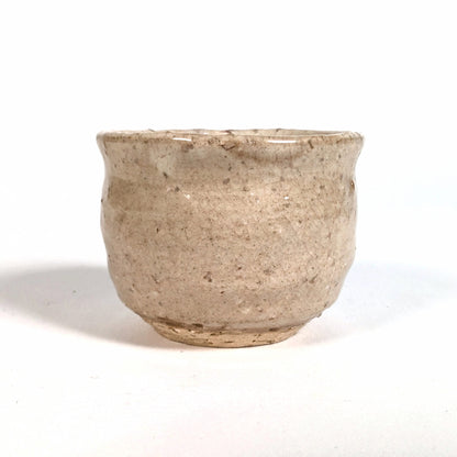 Détail de la céramique Hagi-yaki avec craquelures kan-nyū, texture wabi-sabi japonaise