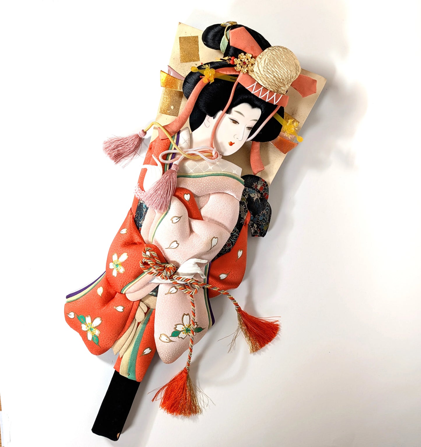 Hagoita japonaise décorative proche de l’okiage, décoration japonaise en textile ancien