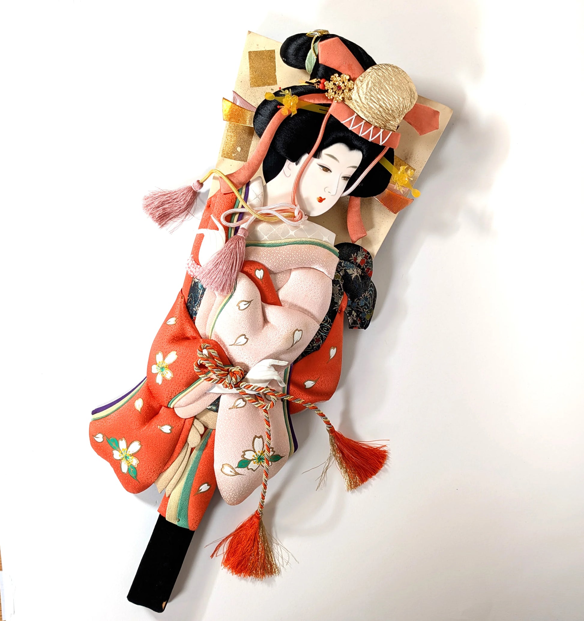 Hagoita japonaise décorative proche de l’okiage, décoration japonaise en textile ancien