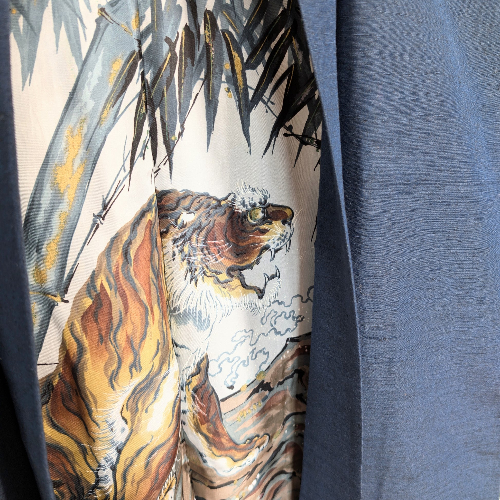 détail tigre doublure haori japonais art textile japonais vintage