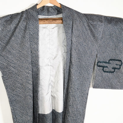 Col de haori vintage japonais en soie shibori kanoko veste kimono textile traditionnel