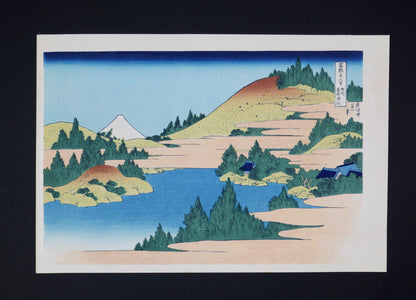 Estampe japonaise de Katsushika Hokusai Sōshū Hakone kosui, Le lac d’Hakone dans la province de Sagami, édition Yūyūdō