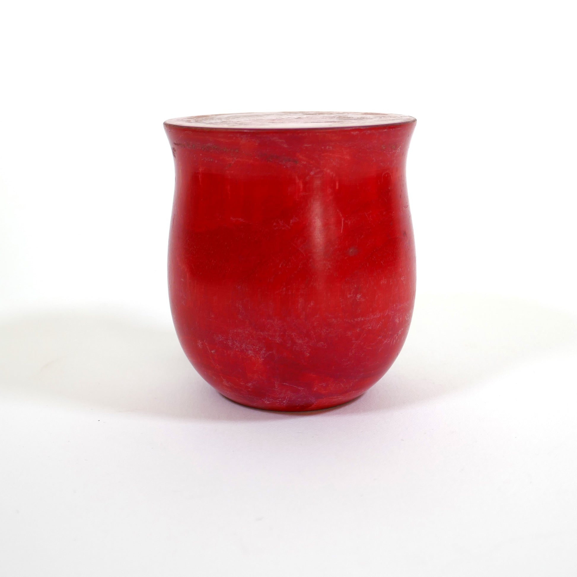 Dos d'une kokeshi Daruma peinte, artisan Kawamura, pièce vintage de l’ère Shōwa (années 1970), Japon