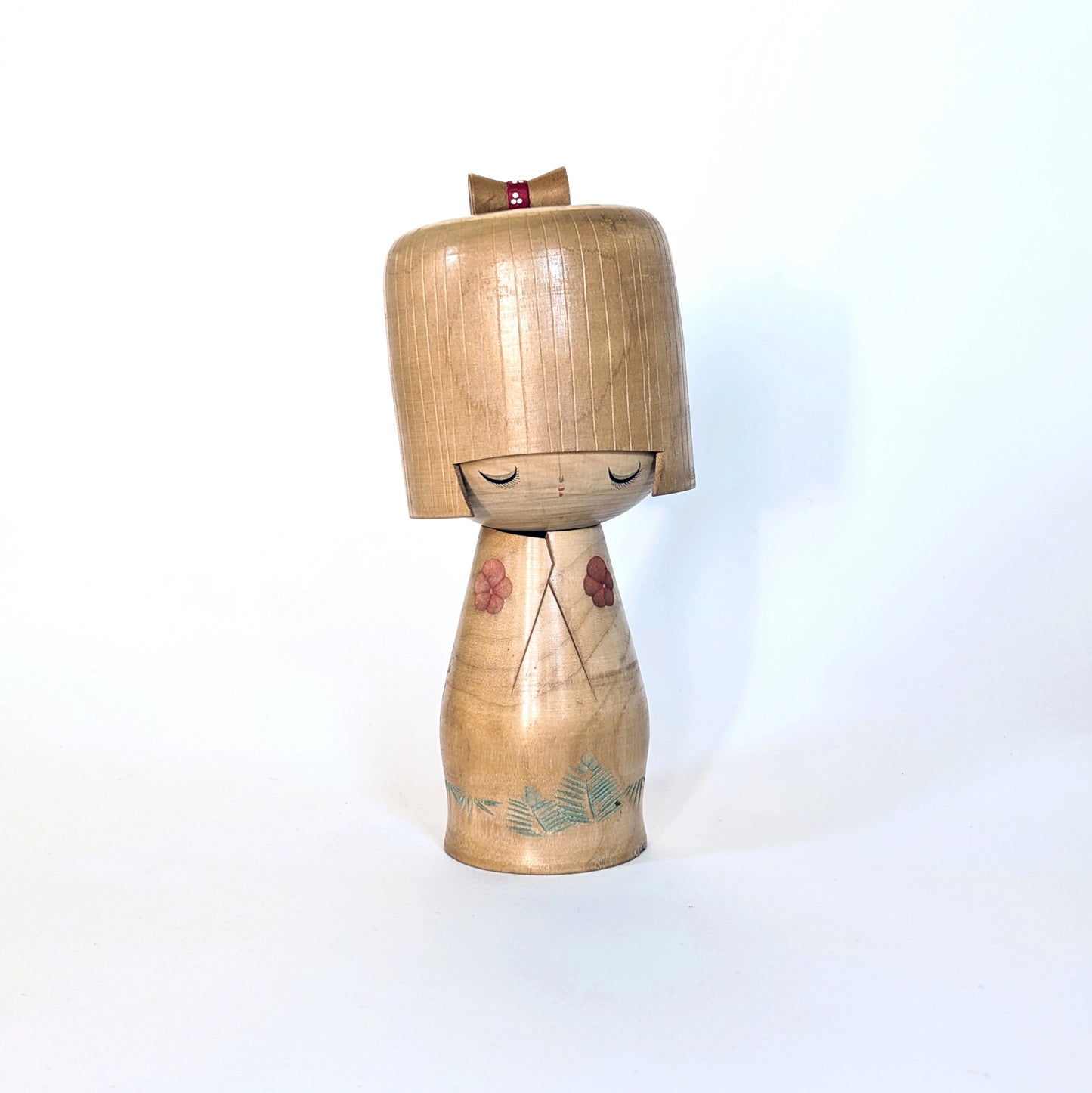 Kokeshi japonaise vintage de style sōsaku par Ueda Izumi, poupée en bois 20cm