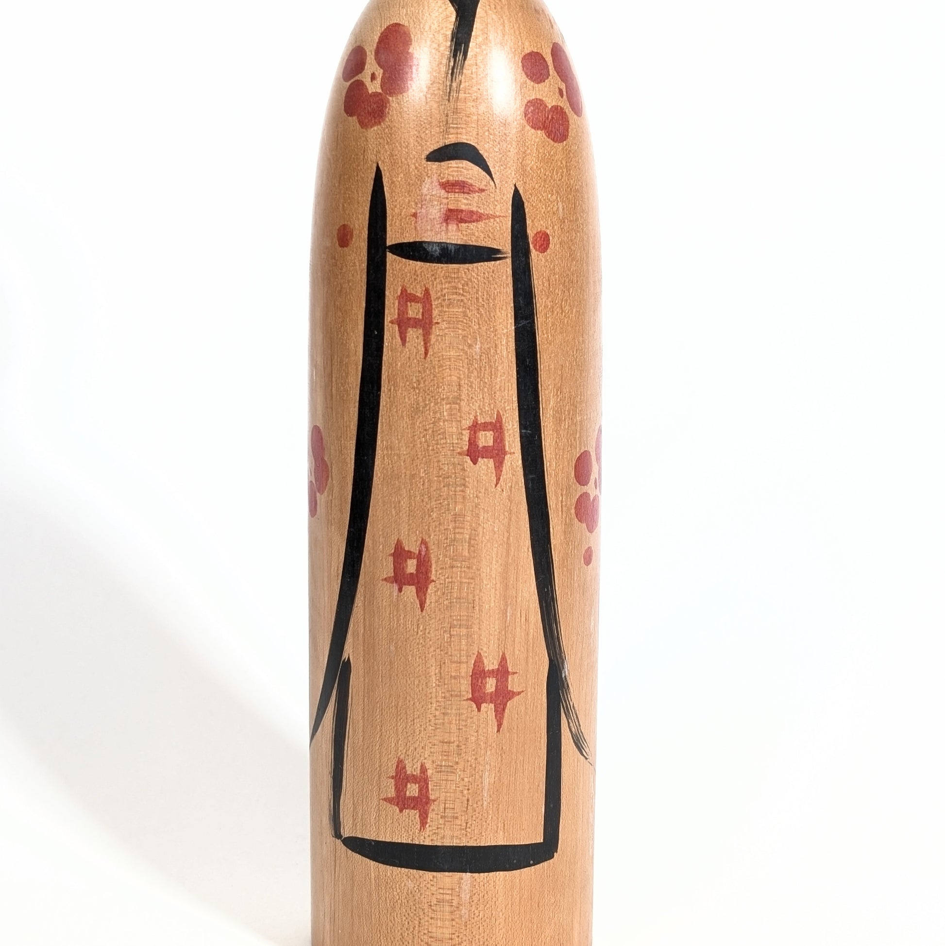 Kokeshi Kijiyama avec motif igeta traditionnel japonais sur kimono peint à la main en bois