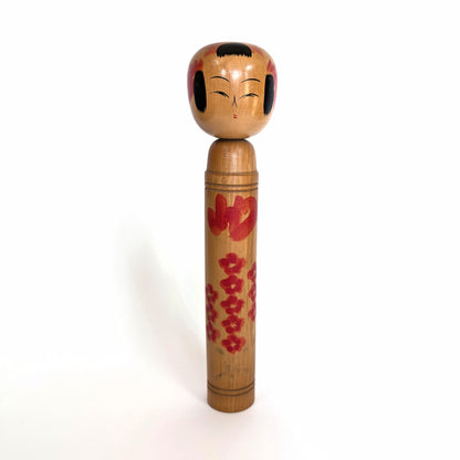 Kokeshi japonaise vintage – Style Sakunami – signée Takeda Shinkichi (武田信吉) – 30cm