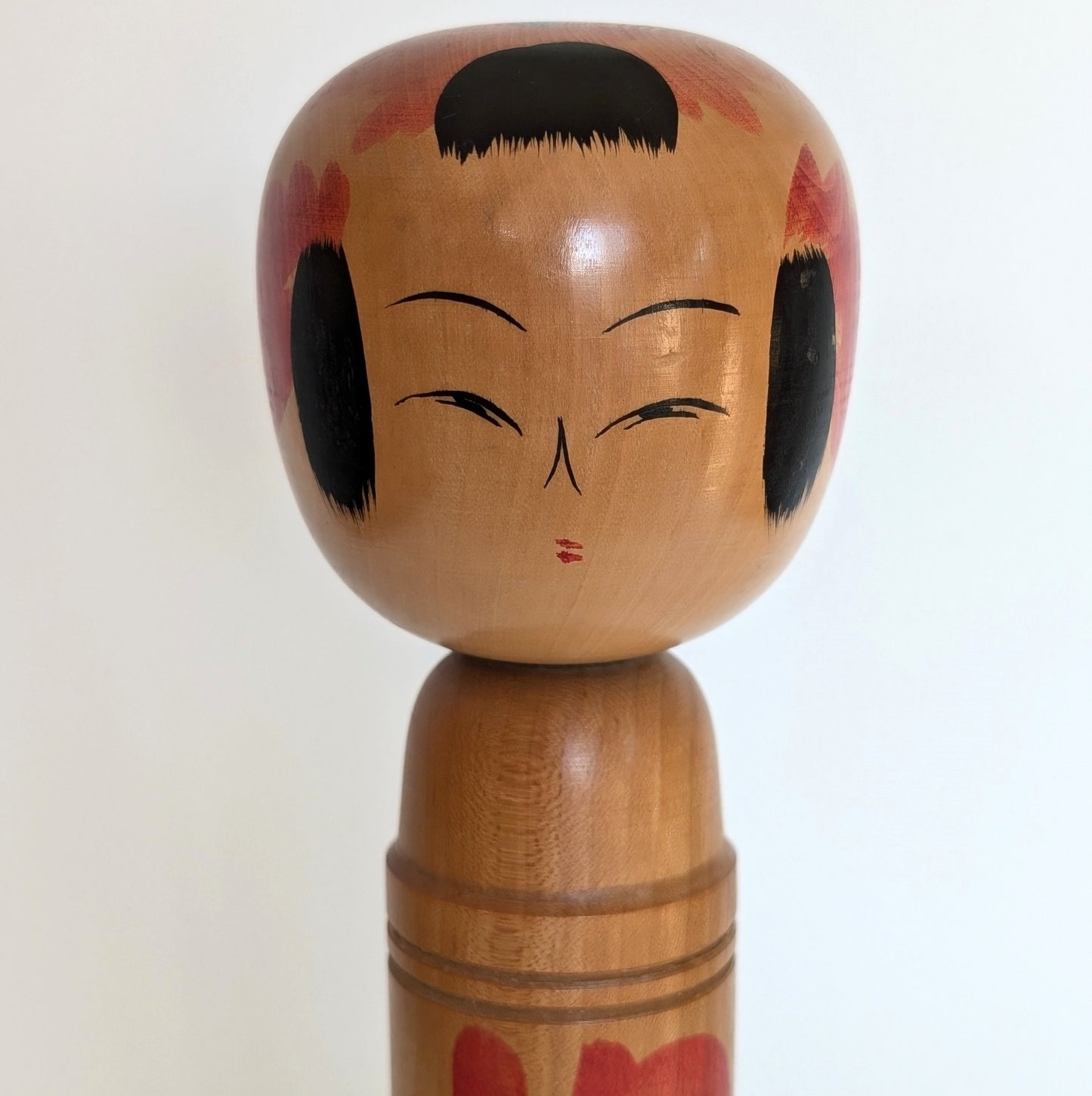 Kokeshi japonaise vintage – Style Sakunami – signée Takeda Shinkichi (武田信吉) – 30cm