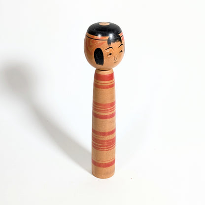 Grande kokeshi Tsuchiyu 30 cm par Chuzo Watanabe, objet décoratif japonais wabi sabi en bois