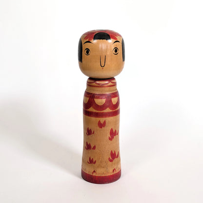Kokeshi japonaise ancienne de 30 cm, école Zao, sculpture en bois peinte à la main, œuvre de Abe Tsunekichi