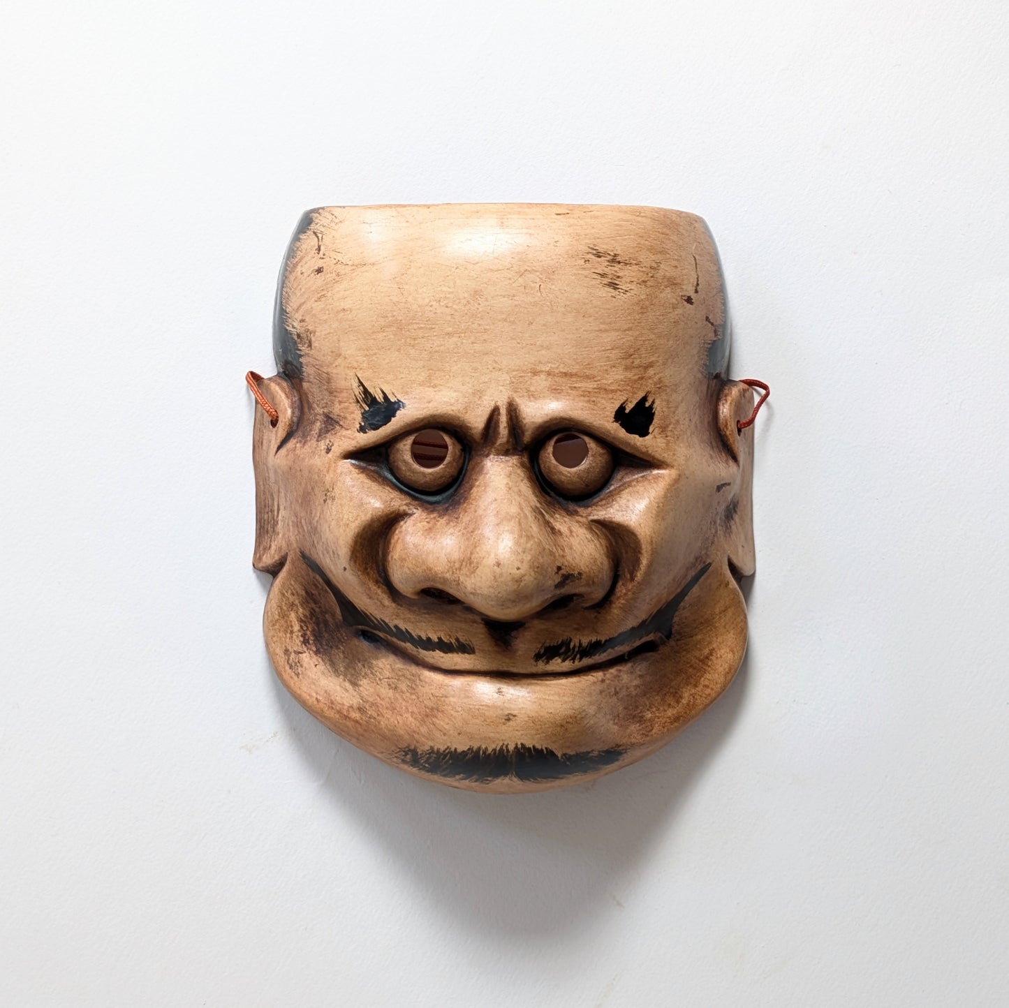 Masque nô japonais Chōrei Beshimi en céramique signé Hōtokusai, visage expressif de type Beshimi pour décoration murale japonaise