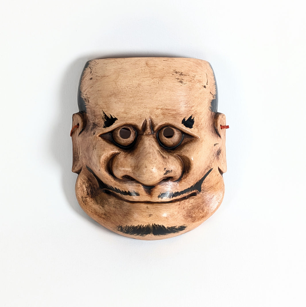 Masque nô japonais Chōrei Beshimi signé Hōtokusai, pièce artisanale en céramique pour décoration murale et collection d’art japonais