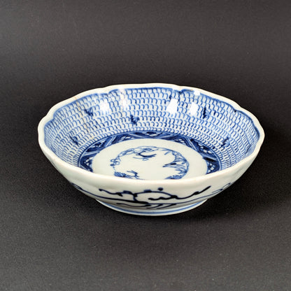 Namasu-zara Ko-Imari en porcelaine sometsuke bleu et blanc, Japon fin Edo XIXe siècle