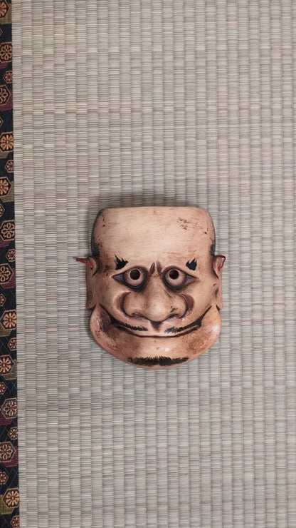Masque Nô japonais de Chōrei Beshimi 長霊癋見 en céramique – signé Hōtokusai 芳徳斎 – théâtre traditionnel – époque Shōwa