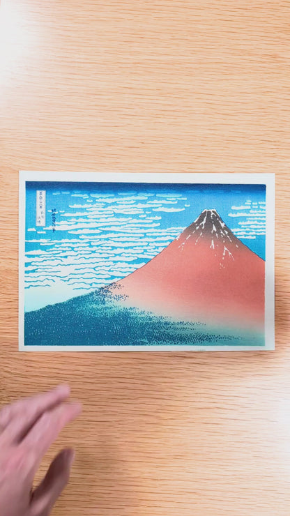 Vidéo de présentation de l’estampe japonaise sur bois Le Fuji par temps clair, Gaifū kaisei de Hokusai, édition Yūyūdō de 1965.