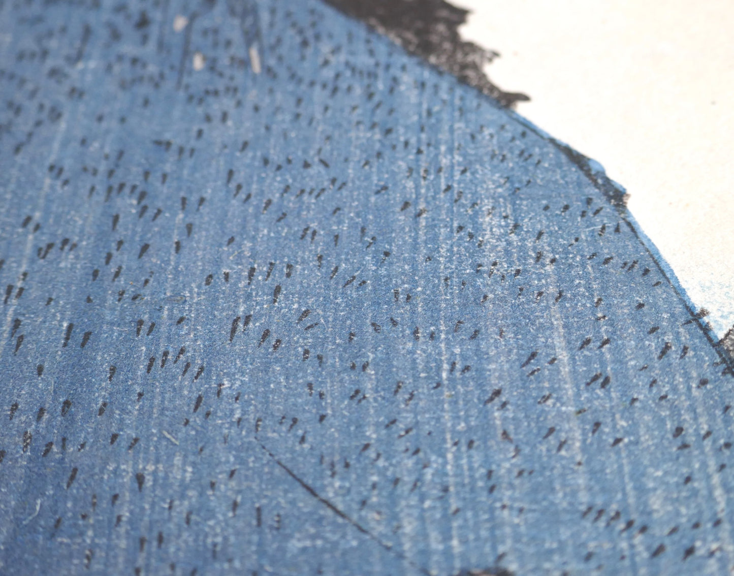 ros plan sur la texture du papier japonais et le grain de l’estampe – réédition Showa d’une œuvre de Hiroshige