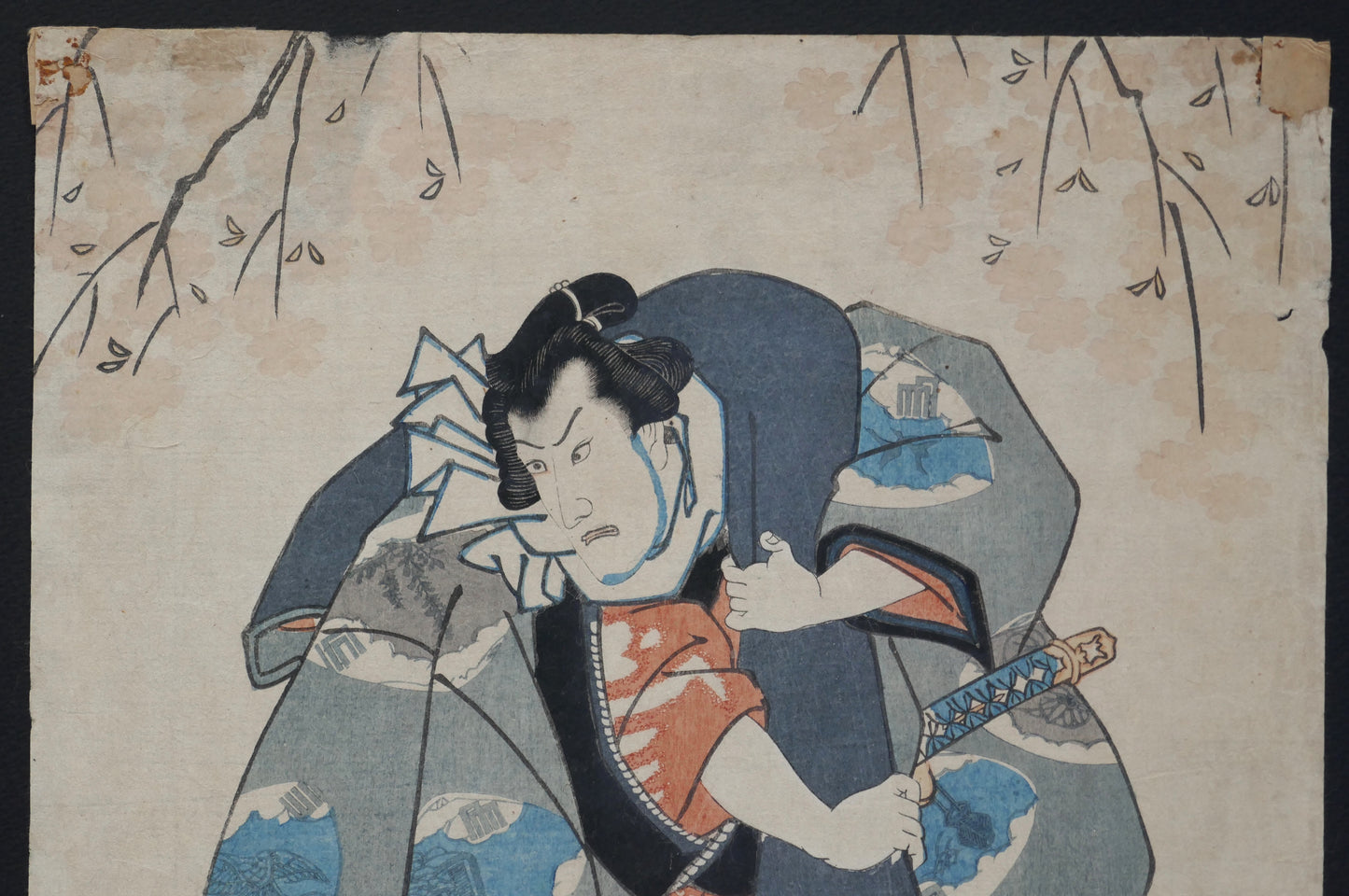Ukiyo-e de Kunisada représentant un acteur kabuki Ichikawa Danjuro style yakusha-e estampe japonaise Edo