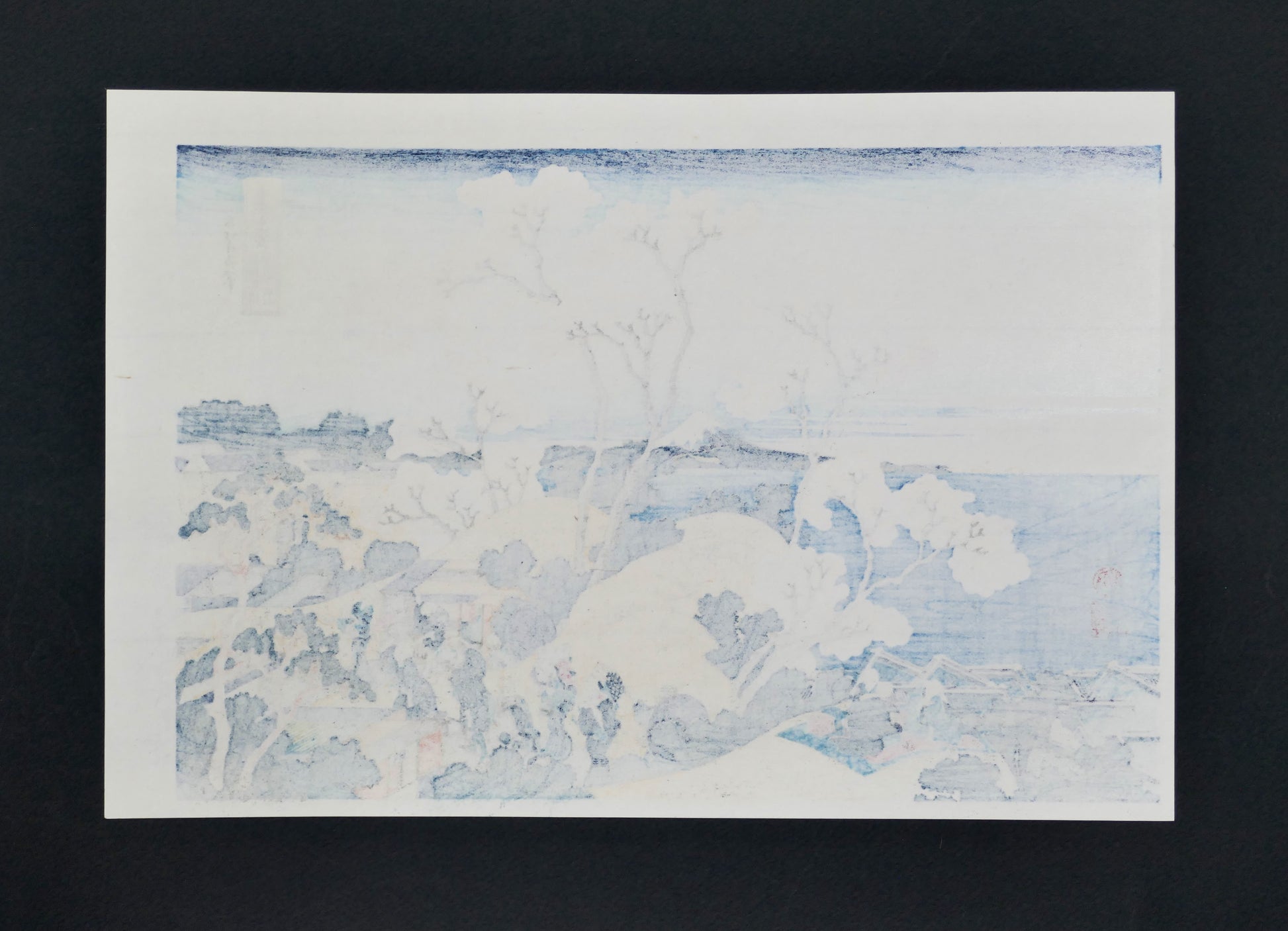 Verso estampe japonaise Hokusai réédition Yuyudo époque Showa trace d’impression ukiyo-e et pigments au dos